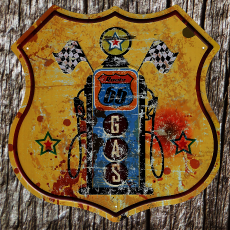 plaque métal vintage GAS ROUTE 66