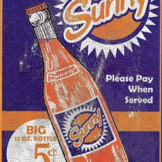 plaque métal vintage SUNNY BIG BOTTLE