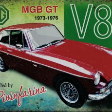 plaque métal vintage MG MGB GT V8