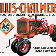 plaque métal vintage TRACTEUR ALLIS-CHALMERS model WC