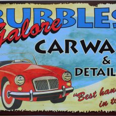 plaque métal vintage BUBBLES CAR WASH