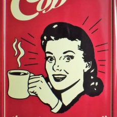 plaque métal vintage PIN UP COFFEE