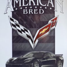 plaque métal vintage CORVETTE AMERICAN BRED