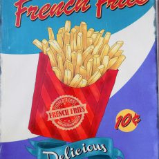 Plaque métal vintage FRENCH FRIES