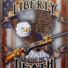plaque métal vintage GIVE ME LIBERTY