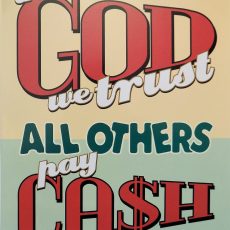 plaque métal vintage IN GOD WE TRUST