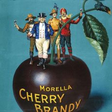 PLAQUE METAL vintage GRANTS CHERRY BRANDY