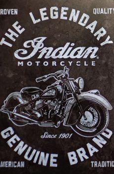 plaque métal vintage indian the légendary motorcycle