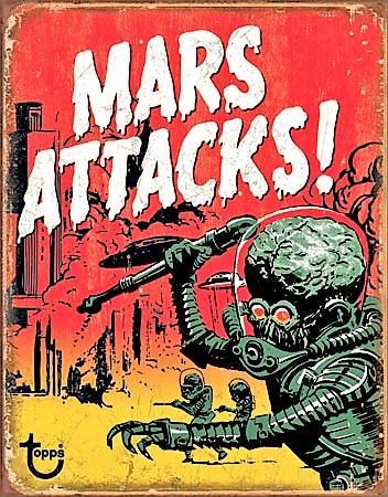 Plaque métal vintage MARS ATTACKS