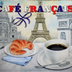 PLAQUE METAL vintage CAFE FRANCAIS