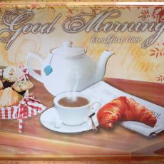 Plaque métal vintage GOOD MORNING BREAKFAST