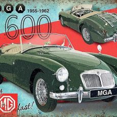 plaque métal voiture ancienne vintage MG MGA 1600
