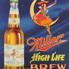 plaque métal vintage BIERE MILLER HIGH LIFE