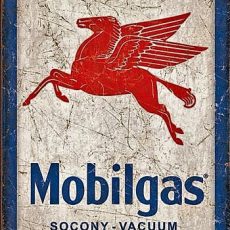 plaque métal vintage MOBILGAS SOCONY pegasus