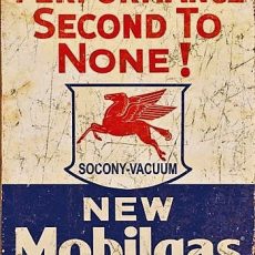 plaque métal vintage NEW MOBILGAS