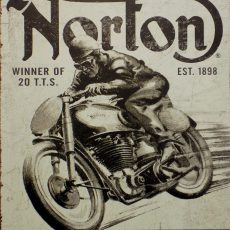 plaque métal vintage NORTON WINNER