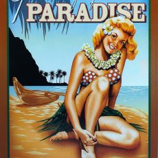 plaque métal vintage PARADISE