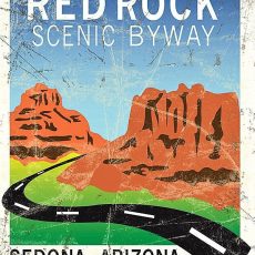 plaque métal vintage RED ROCK SEDONA ARIZONA