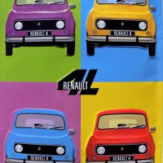 plaque métal vintage RENAULT 4 L POP ART
