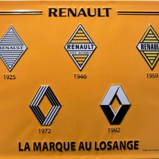 plaque métal vintage RENAULT LA MARQUE AU LOSANGE