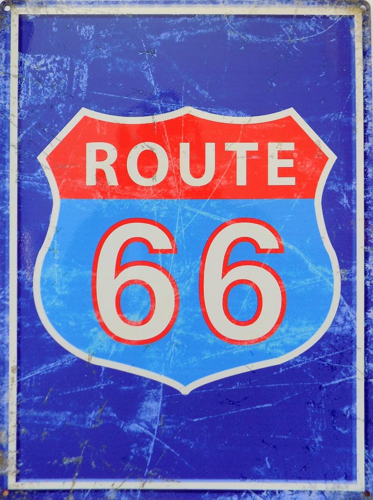 Lot De 4 Plaques Métal Vintage Route 66 - 20 X 30 Cm - Déco Pin Up