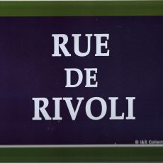 plaque métal vintage PARIS RUE DE RIVOLI