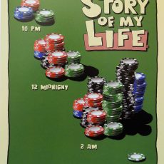 plaque métal vintage STORY OF MY LIFE poker