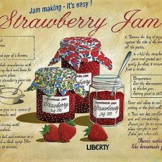 plaque métal vintage STRAWBERRY JAM