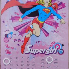 PLAQUE METAL vintage SUPERGIRL calendrier
