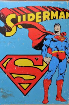 Plaque métal Américaine vintage SUPERMAN RETRO dc comics