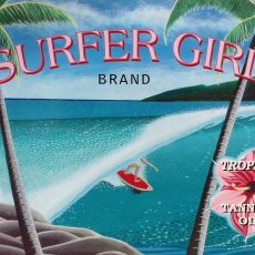 plaque métal vintage SURFER GIRL brand