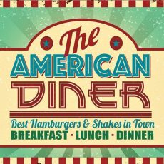 plaque métal vintage THE AMERICAN DINER