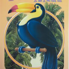 Plaque métal AMERICAINE vintage TOUCAN ISLAND TAVERN DECO USA