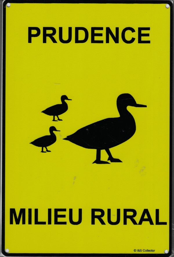 plaque métal vintage PRUDENCE MILIEU RURAL canard ferme animaux