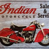 plaque métal Américaine vintage INDIAN MOTORCYCLE sales & service