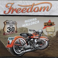 plaque métal vintage FREEDOM RIDERS MALLORCA