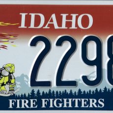 plaque métal vintage IDAHO firefighters