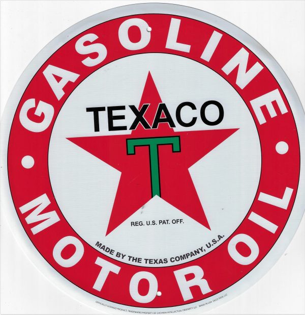 plaque métal Américaine TEXACO MOTOR OIL GASOLINE
