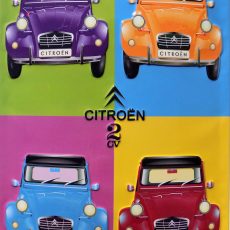 plaque métal vintage CITROËN 2 CV POP ART