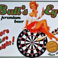 plaque métal vintage BULL'S EYE BEER