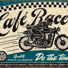 plaque métal vintage MOTO CAFE RACER