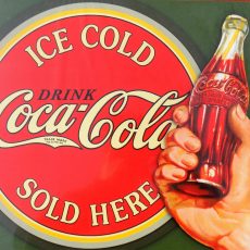 plaque métal vintage COCA COLA ice cold sold here