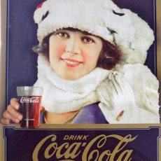 plaque métal vintage COCA COLA PIN UP winter