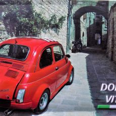 plaque métal vintage FIAT 500 DOLCE VITA