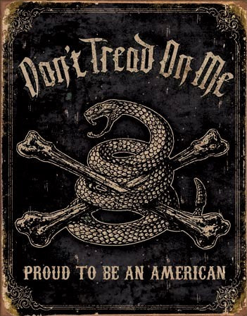 plaque métal Américaine DON'T TREAD ON ME serpent deco usa