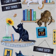 plaque métal vintage I HAVE CATS