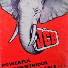 plaque métal vintage JCB ELEPHANT