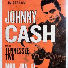 Plaque métal vintage JOHNNY CASH and his Tennessee Two