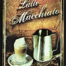 plaque métal vintage LATTE MACCHIATO