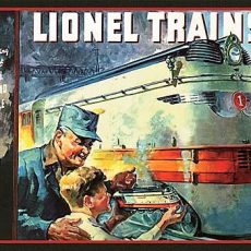 plaque métal vintage LIONEL TRAINS 1935